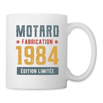 Motard né en 1984 édition limitée - Mug blanc - blanc - Droite