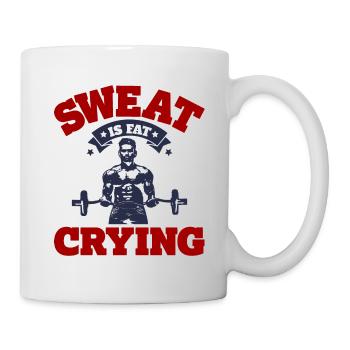 Sweat is crying fat - Fitness saying - Mug - white - Right