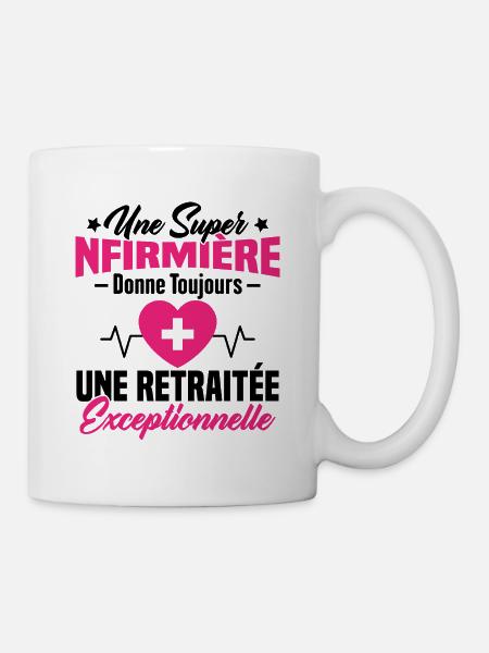 Humour infirmière retraitée, Cadeau retraite - Mug blanc - blanc
