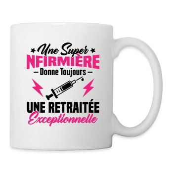 Humour infirmière retraitée, Cadeau retraite - Mug blanc - blanc - Droite