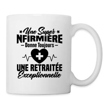 Humour infirmière retraitée, Cadeau retraite - Mug blanc - blanc - Droite
