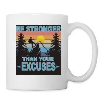 Stronger than Excuses when hikingBre - Mug - white - Right