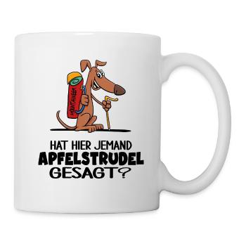 servus bergwandern apfelstrudel alm berghütte - Tasse - Weiß - Rechts