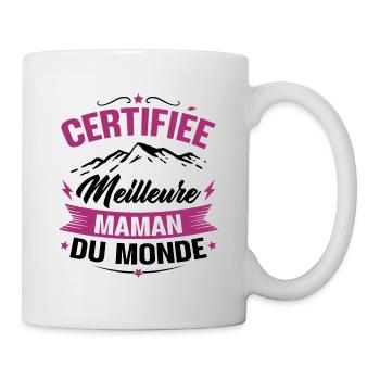 Certifiée meilleure maman du monde - Humour cadeau - Mug blanc - blanc - Droite