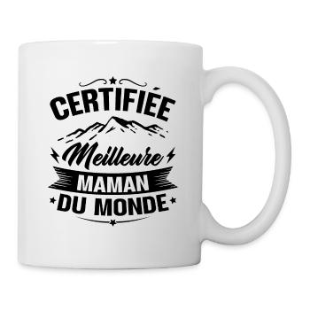 Certifiée meilleure maman du monde - Humour cadeau - Mug blanc - blanc - Droite