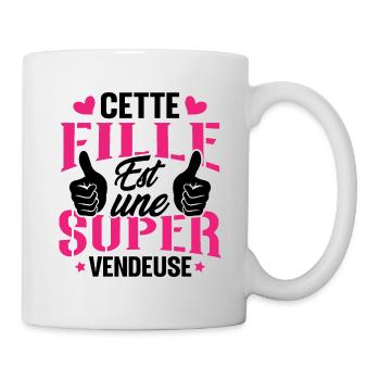 Cette Fille Est Une Super Vendeuse - Mug blanc - blanc - Droite