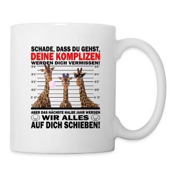 Schade, dass du gehst - Jobwechsel - Tasse - Weiß - Rechts