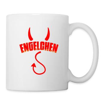 Teufelchen Engelchen Kostüm Karneval Teufel Engel - Tasse - Weiß - Rechts