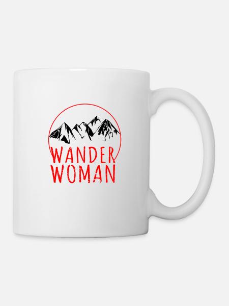 WANDER WOMAN Berge Wandern Spruch Frauen Geschenk - Tasse - Weiß