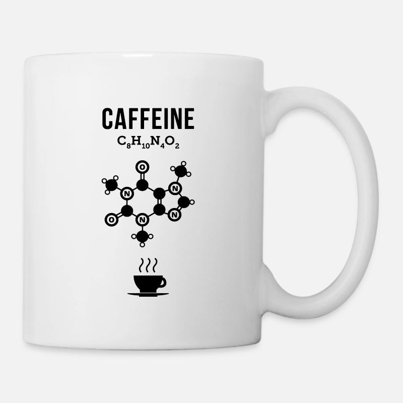Kaffee - Chemie Koffein Moleküle Caffeine - Tasse - Weiß