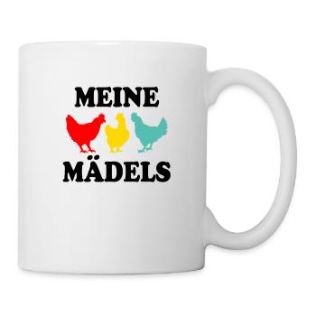 Meine Hühner Mädls - Hühnerzüchter Spruch Geschenk - Tasse - Weiß - Rechts