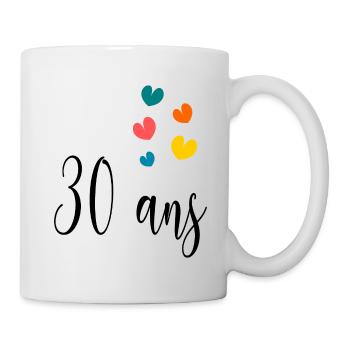 30 ANS. 30e ANNIVERSAIRE. ANNIVERSAIRE 30 ANS. 30 - Mug blanc - blanc - Droite