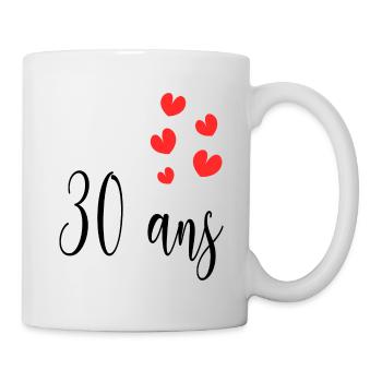 30 ANS. 30e ANNIVERSAIRE. ANNIVERSAIRE 30 ANS. 30 - Mug blanc - blanc - Droite