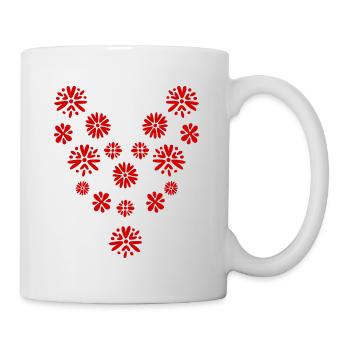 HERZ. HERZ. HEILIGER VALENTINSTAG. LIEBE. LIEBE. HERZ - Tasse - Weiß - Rechts