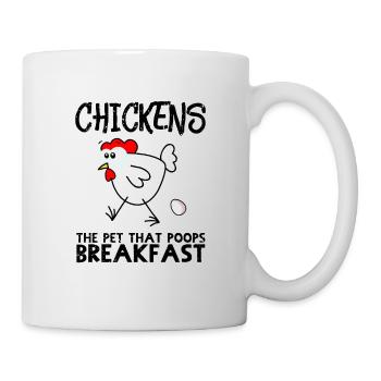Chicken Breakfast - Hühner Frühstück Eier Geschenk - Tasse - Weiß - Rechts