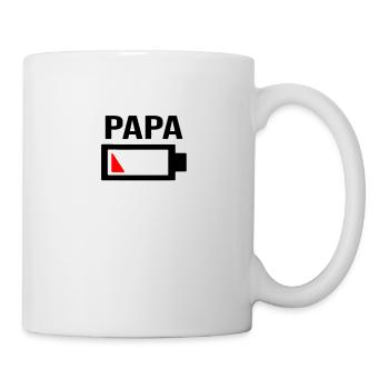 Papa ist müde & der Akku ist leer - Tasse - Weiß - Rechts