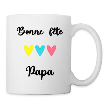 FÊTE DES PÈRES. BONNE FÊTE PAPA. PAPA. BONNE FÊTE - Mug blanc - blanc - Droite
