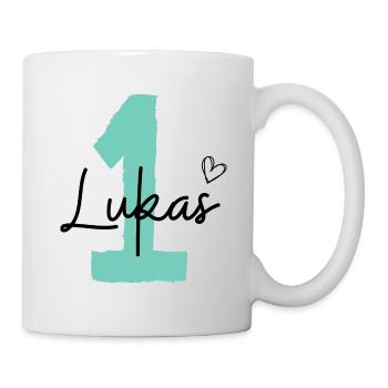 Lukas eins - Tasse - Weiß - Rechts