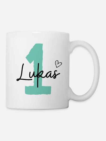 Lukas eins - Tasse - Weiß