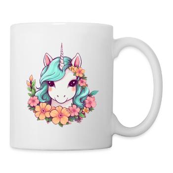 Unicorn with Flowers - Elegant Style Design - Mug - white - Right