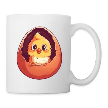 Küken im Ei - Charmantes Huhn Design - Tasse - Weiß - Rechts
