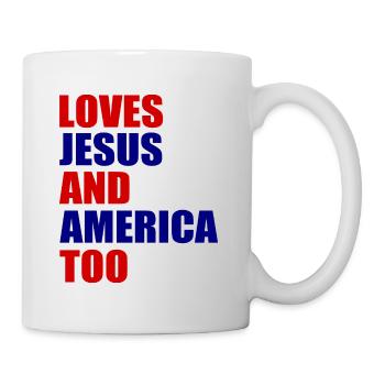 loves jesus and america too - Mug blanc - blanc - Droite