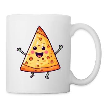 Tanzende Salami-Pizza - Kawaii Stil - Tasse - Weiß - Rechts