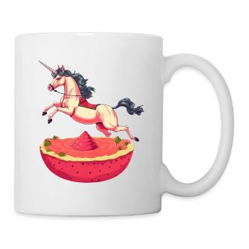 Einhorn mit Wassermelone und Drachenfrucht - - Tasse - Weiß - Rechts