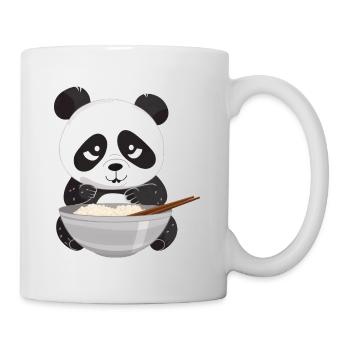 Panda with chopsticks and rice, Asian - Mug - white - Right