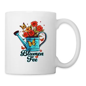 Blumen Fee Gärtnerin Gießkanne Sommer flower fairy - Tasse - Weiß - Rechts