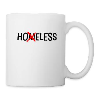 HOELESS - Lustiges Homeless Crossed Out T-Shirt - Tasse - Weiß - Rechts