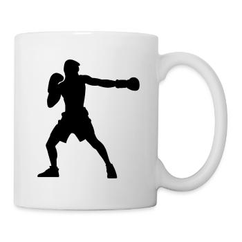 Boxer-Silhouette, Lebendiges Boxsport-Design - Tasse - Weiß - Rechts