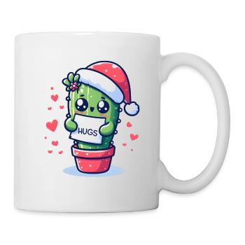 funny cactus meme for christmas wants hugs - Mug - white - Right