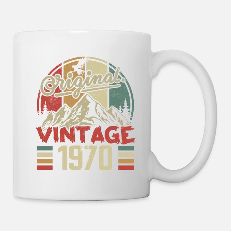 Vintage 1970 Retro Cadeau Anniversaire Né En 1970 - Mug blanc - blanc