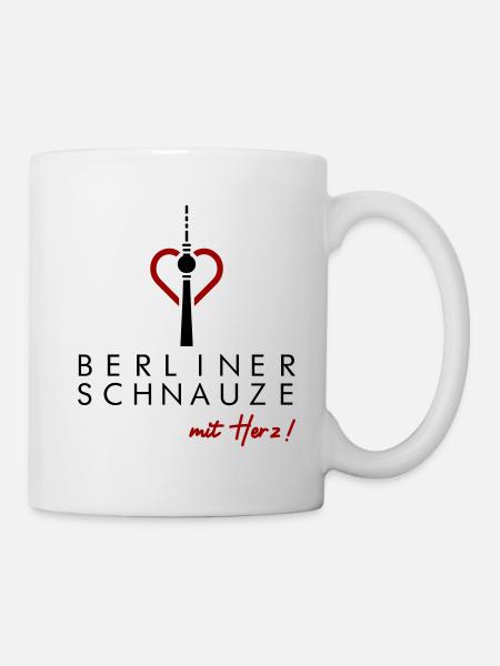 Berliner Schnauze mit Herz - Tasse - Weiß