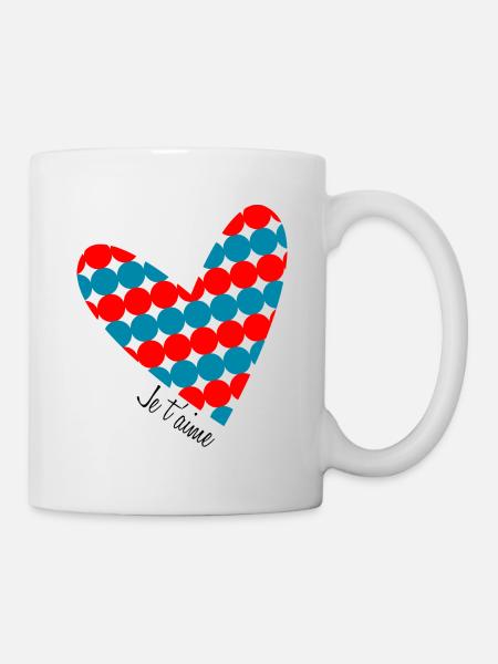 SAINT VALENTIN. EVJF. JE T'AIME. I LOVE YOU. AMOUR - Mug blanc - blanc