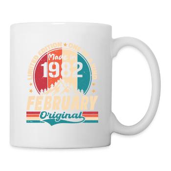 Cadeau 42e Anniversaire Vintage Né En Février 1982 - Mug blanc - blanc - Droite