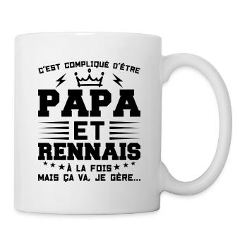 Papa and Rennes Gift Idea Quote - Mug - white - Right