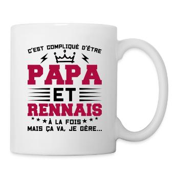 Papa et RENNAIS Idée Cadeau Citation - Mug blanc - blanc - Droite