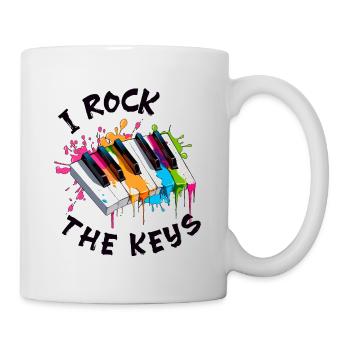Musik Klavier "I rock the keys" Farbspritzer - Tasse - Weiß - Rechts