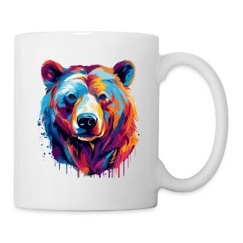 Colorful bear paint blobs paint splashes - Mug - white - Right