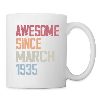 1935 Mars Naissance Anniversaire Mars 1935 Cadeau - Mug blanc - blanc - Droite