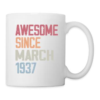 1937 Mars Naissance Anniversaire Mars 1937 Cadeau - Mug blanc - blanc - Droite