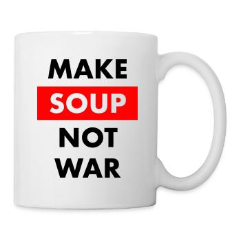 Suppe statt Krieg - Tasse - Weiß - Rechts
