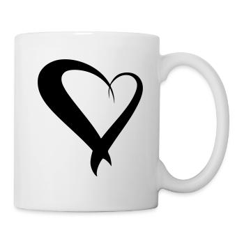 Coeur Dessin Décoratif, Symbole, Dessiné À La Main - Mug blanc - blanc - Droite