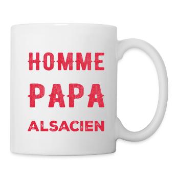 Un vrai homme n'est que papa et alsacien - Mug blanc - blanc - Droite