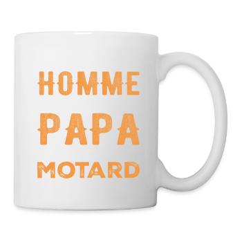 Ein echter Mann ist nur Papa und Biker - Tasse - Weiß - Rechts