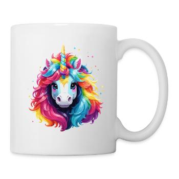 Licorne arc-en-ciel poney fille enfants - Mug blanc - blanc - Droite