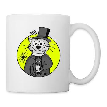 Ramoneur rétro chat - Mug blanc - blanc - Droite