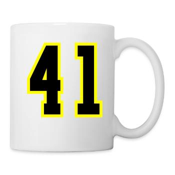 41 Zahl Trikot - Tasse - Weiß - Rechts